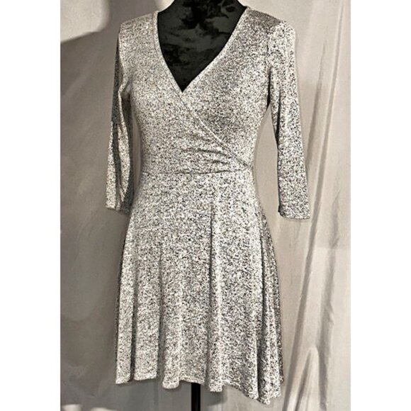 TMG Knit Dress, Wrap Style Gray Dress, Size Medium - Picture 2 of 7